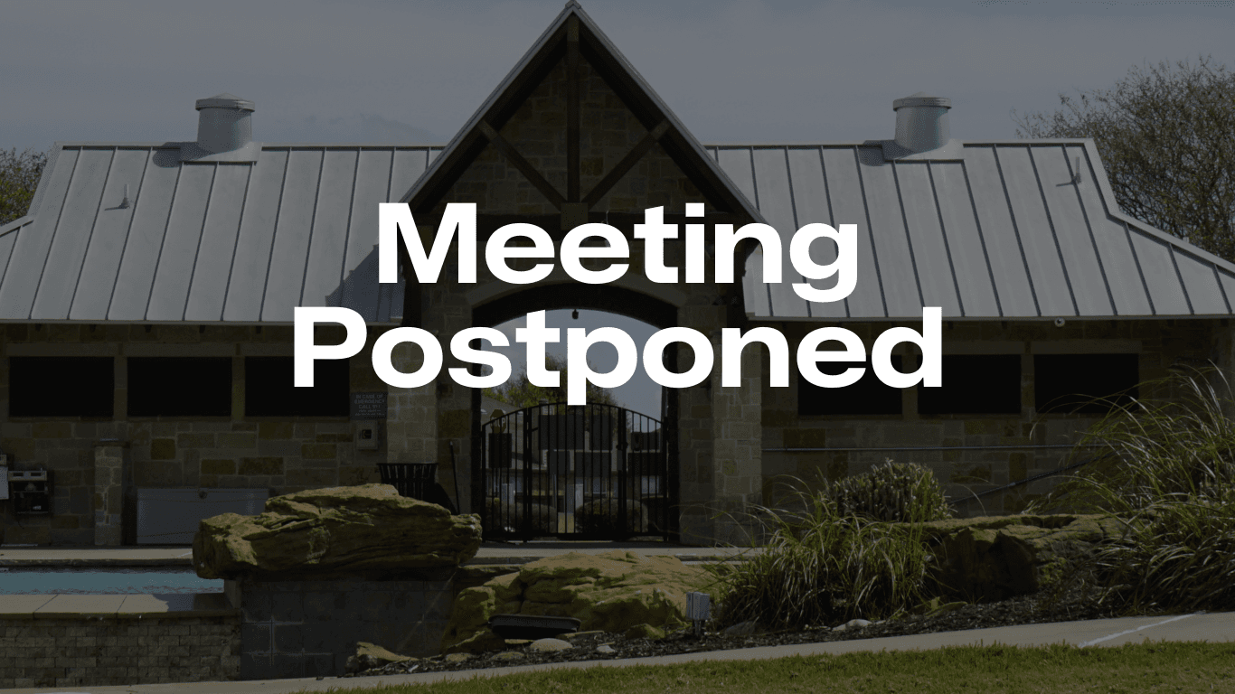 Meeting Postponed